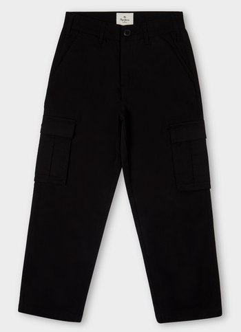 Boys Black Ultra Light Cargo Pants
