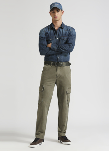 Olive Overdyed Stretch Cargo Pants
