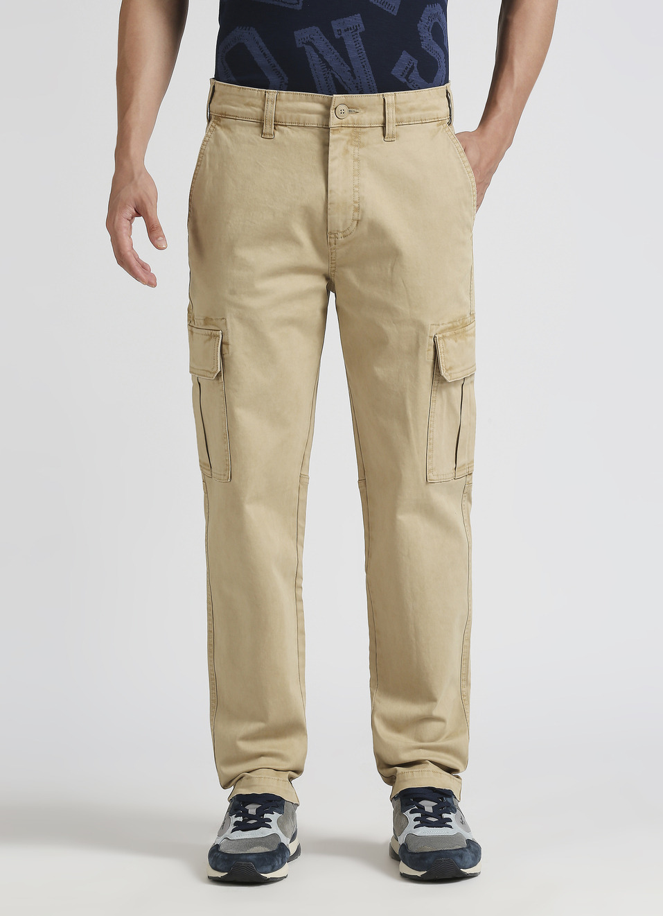 Khaki Overdyed Cargo Pants, , large image number 1