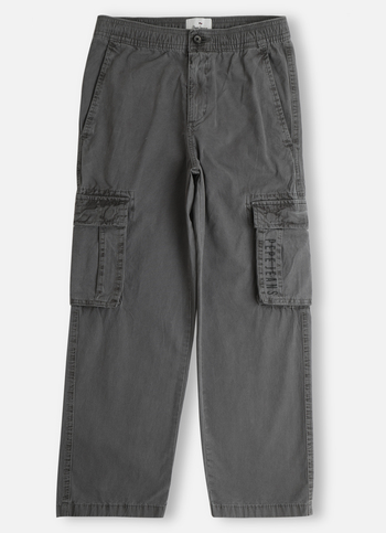 Boys Grey Brand Print Stretch Cargo Pants