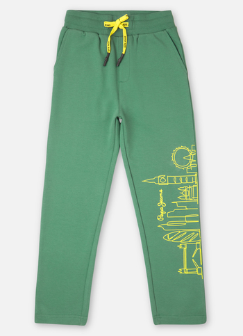 Boys Green London City Inspired Print Joggers