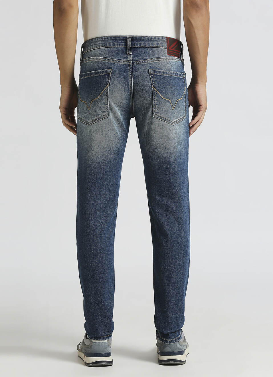 Vapour Blue Low Rise Tapered Jeans, , large image number 3
