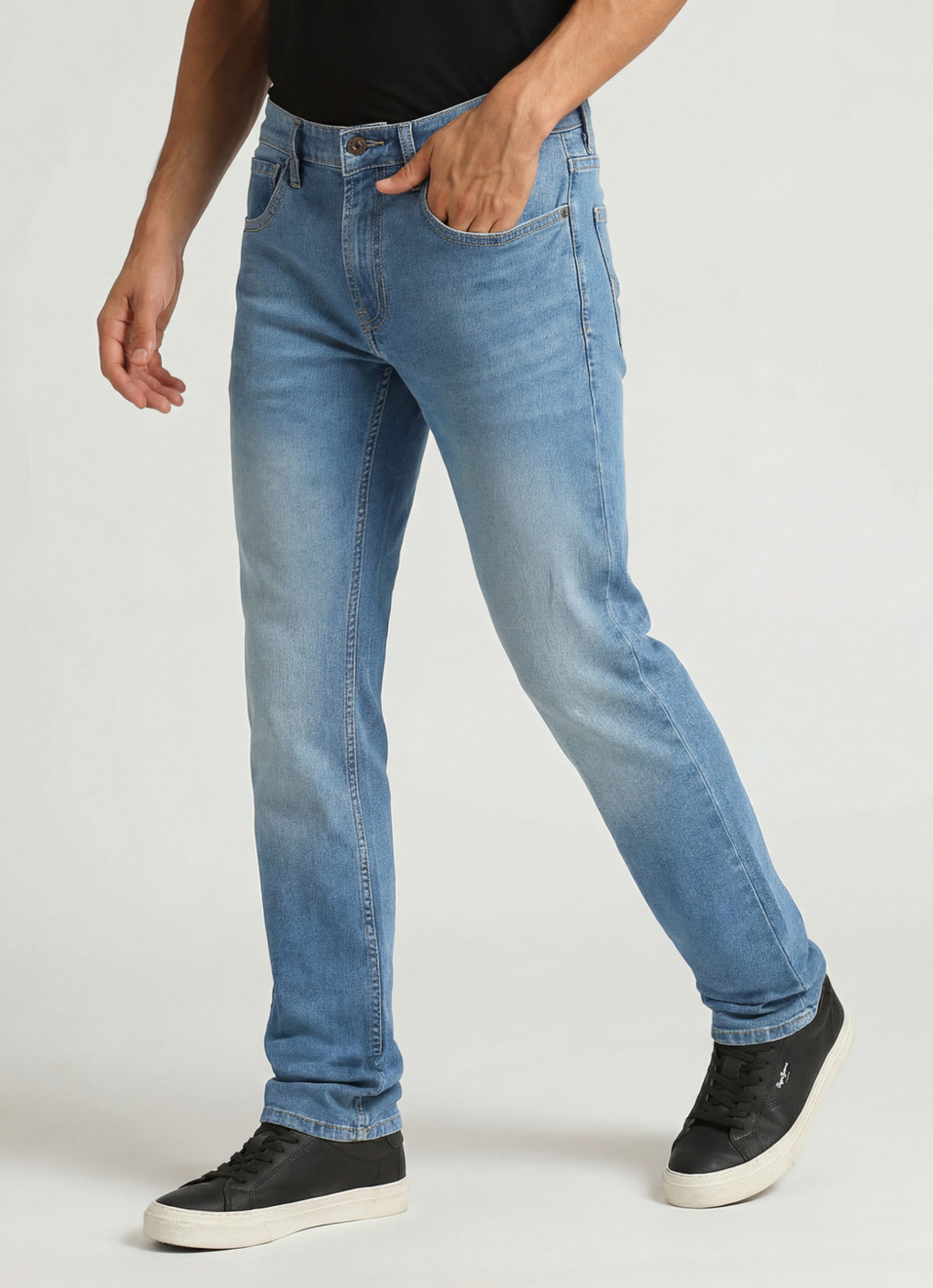 Vapour Light Blue Mid Rise Slim Fit Jeans, , large image number 0