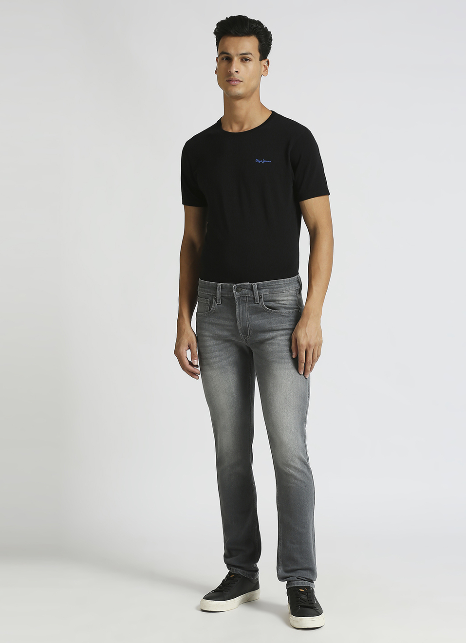 Vapour Grey Mid Rise Slim Fit Jeans, , large image number 1