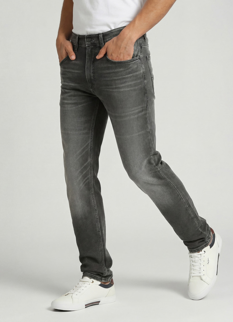 Chinox Grey Mid Rise Skinny Jeans, , large image number 0