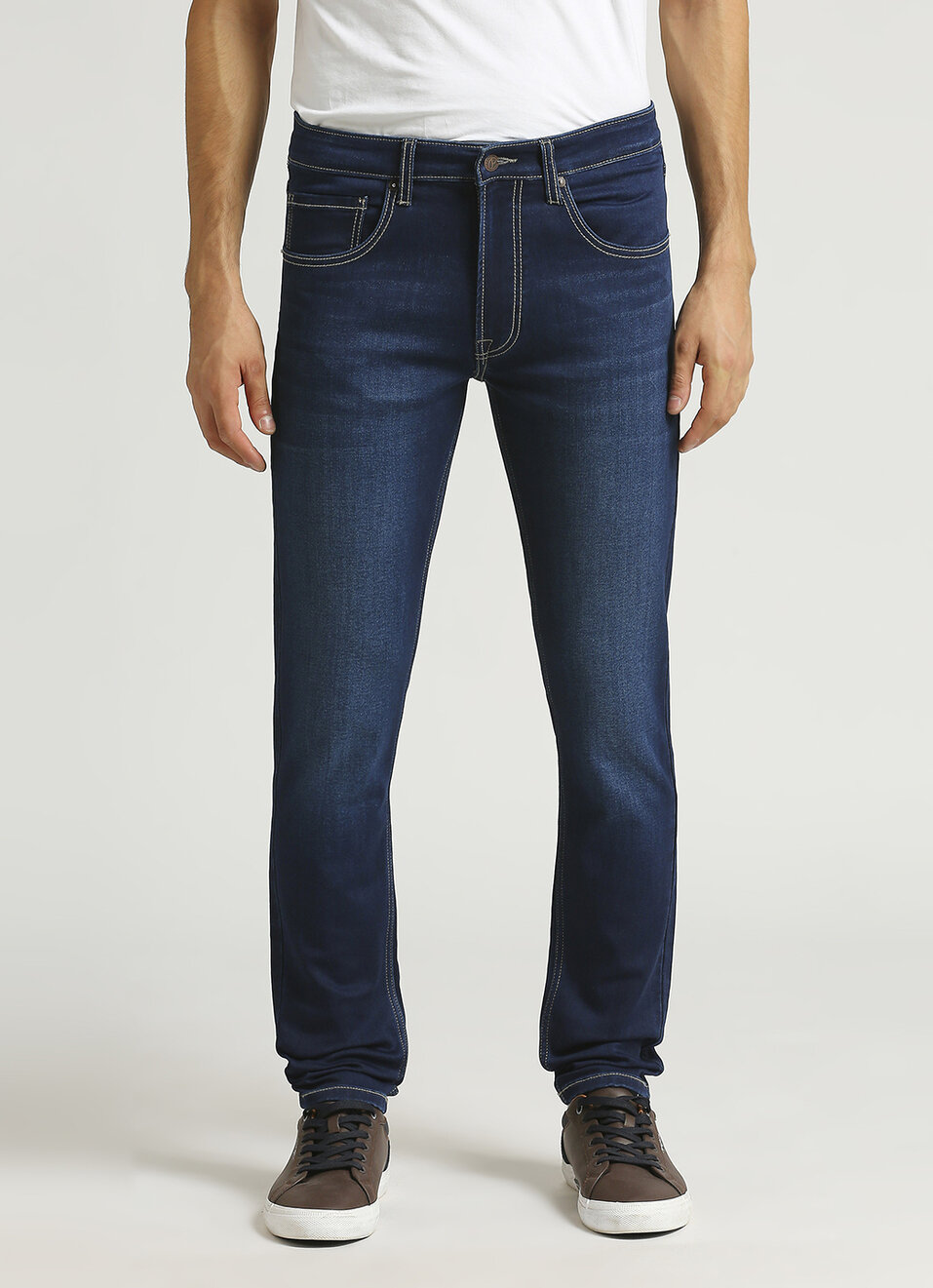 Chinox Dark Blue Mid Rise Skinny Jeans, , large image number 6