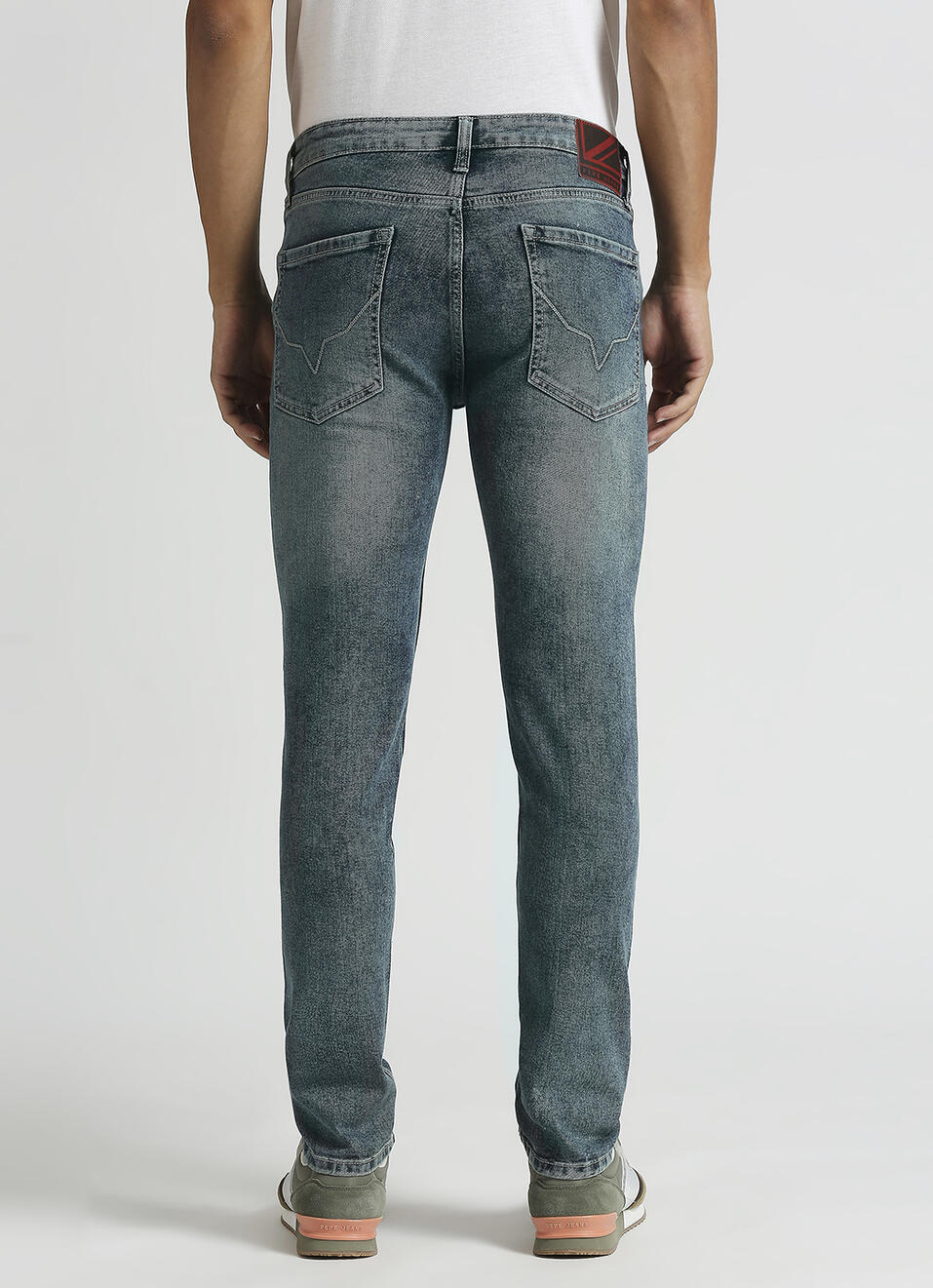 Vapour Dark Blue Low Rise Tapered Jeans, , large image number 3