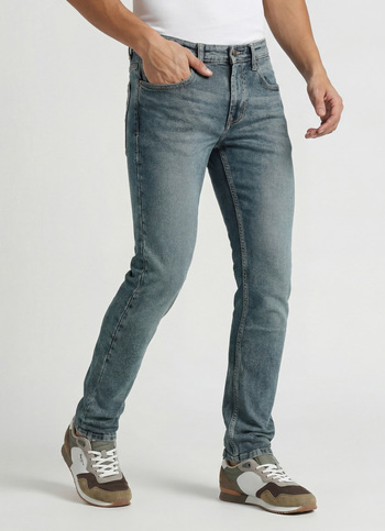 Vapour Dark Blue Low Rise Tapered Jeans