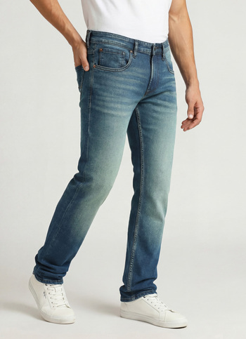 Vapour Blue Mid Rise Slim Fit Jeans