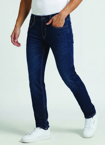Vapour Dark Blue Low Rise Tapered Jeans