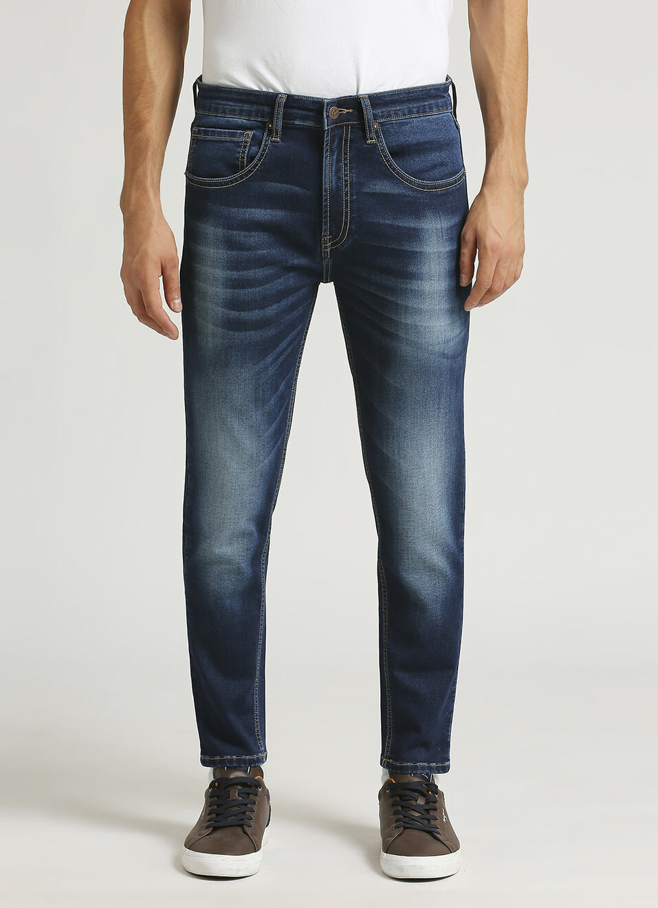 Chinox Dark Blue Mid Rise Ankle Jeans, , large image number 2