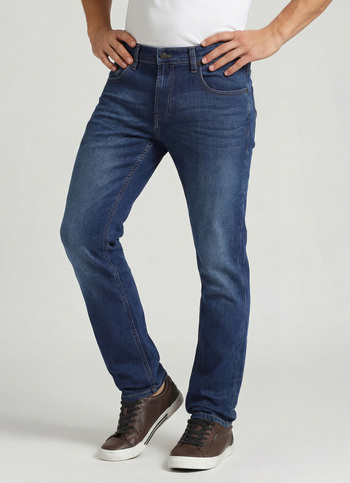 Vapour Dark Blue Mid Rise Slim Fit Jeans