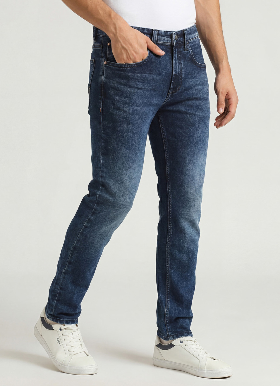 Chinox Dark Blue Mid Rise Ankle Jeans, , large image number 0