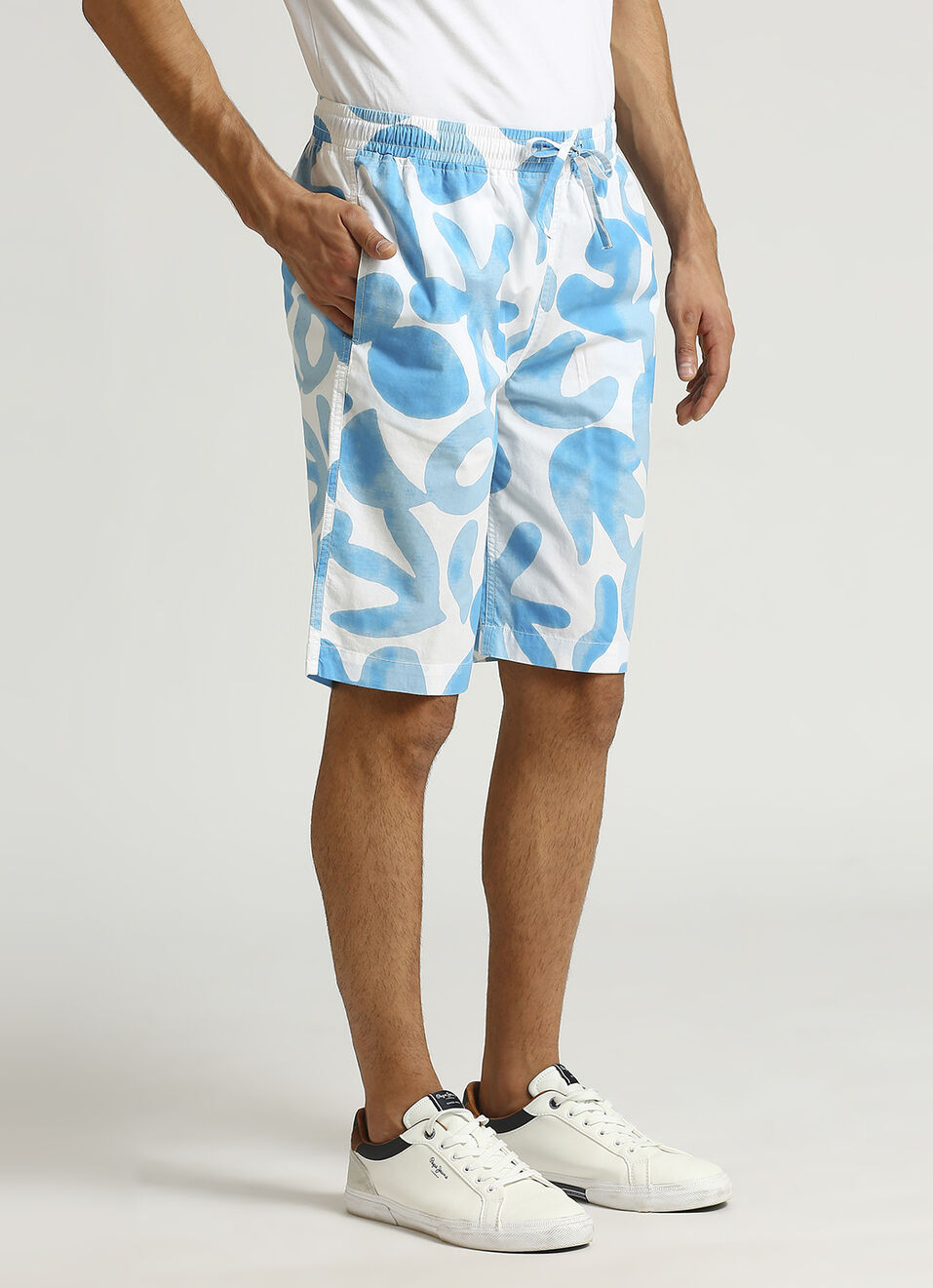 Blue All Over Printed Shorts, , large image number 0