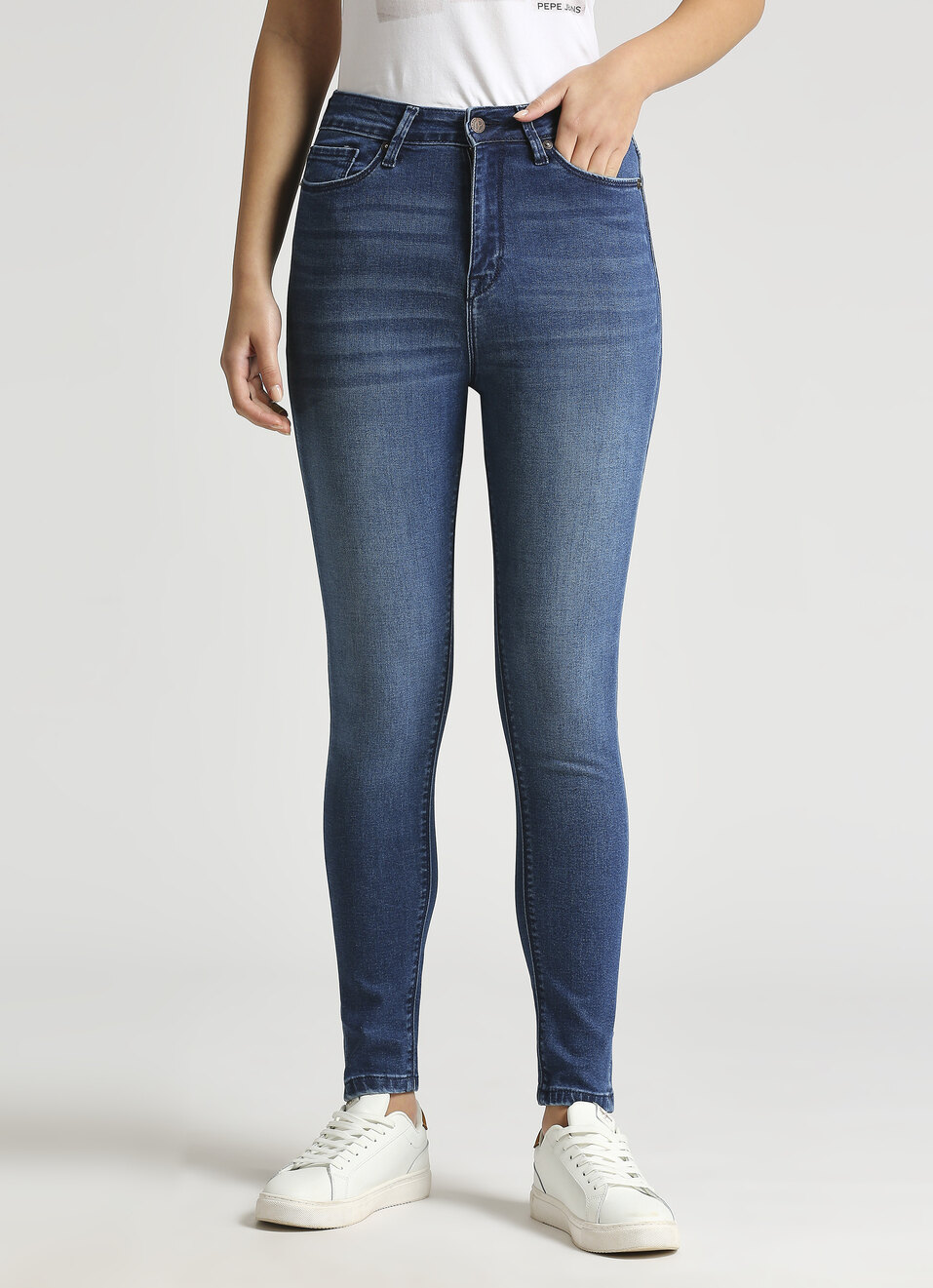Dion Blue High Waist Skinny Fit Jeans, , large image number 1