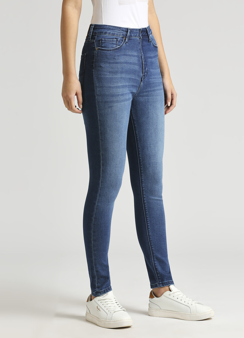 Dion Blue High Waist Skinny Fit Jeans, , large image number 3