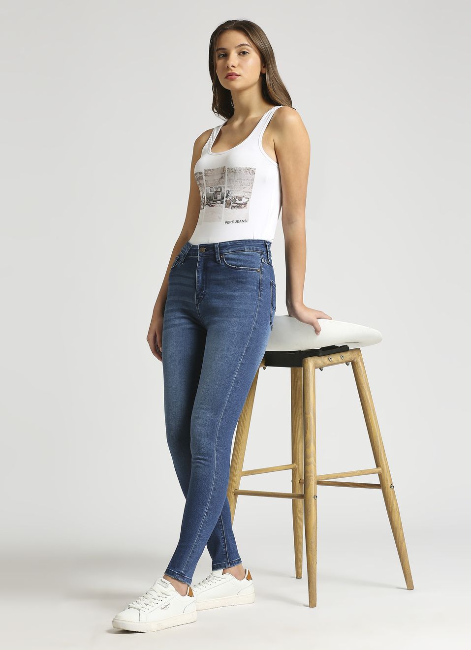 Dion Blue High Waist Skinny Fit Jeans, , large image number 5