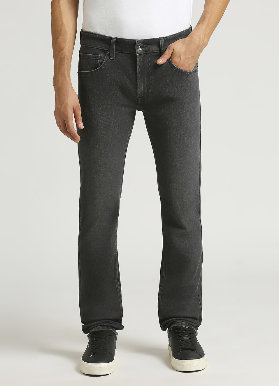 Vapour Grey Mid Rise Slim Fit Jeans, , large image number 2