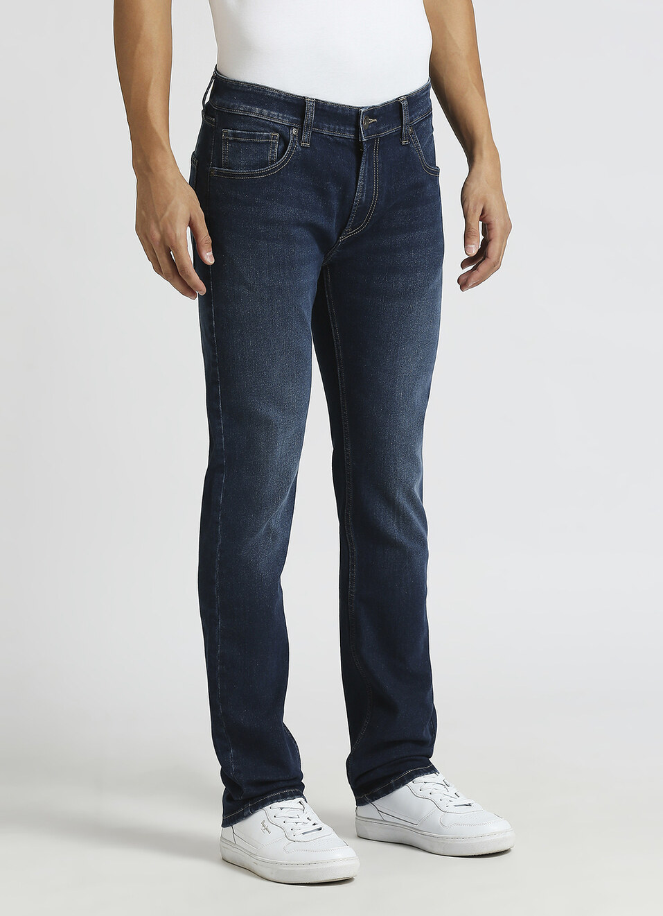 Vapour Dark Blue Mid Rise Slim Fit Jeans, , large image number 6