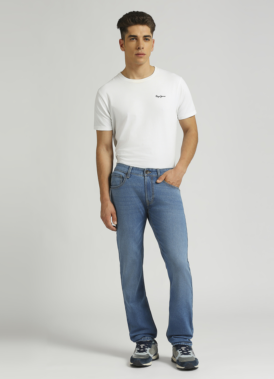 Vapour Ocean Blue Mid Rise Slim Fit Jeans, , large image number 1