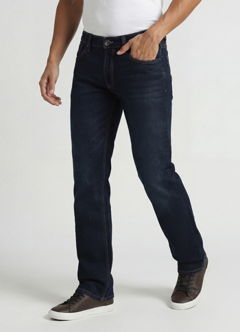 Vapour Dark Blue Mid Rise Slim Fit Jeans