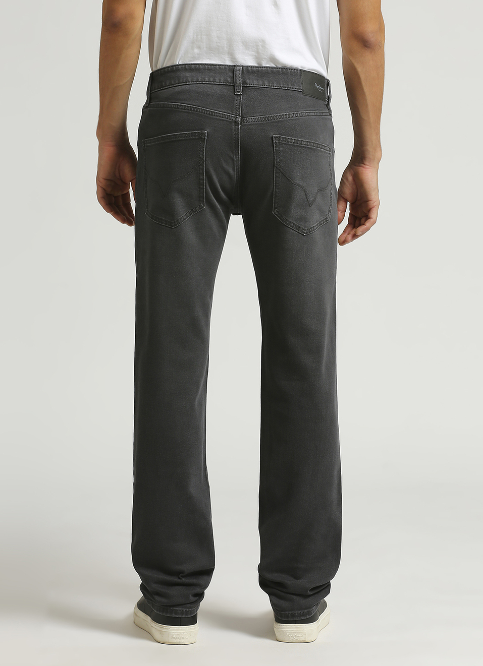 Holborne Grey Mid Rise Straight Fit Jeans, , large image number 4