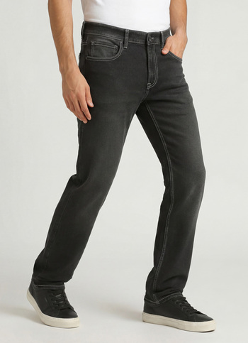 Holborne Black Mid Rise Straight Fit Jeans