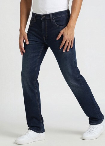 Holborne Dark Blue Mid Rise Straight Fit Jeans