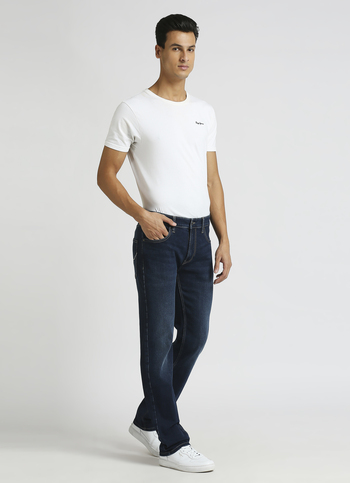 Holborne Dark Blue Mid Rise Straight Fit Jeans