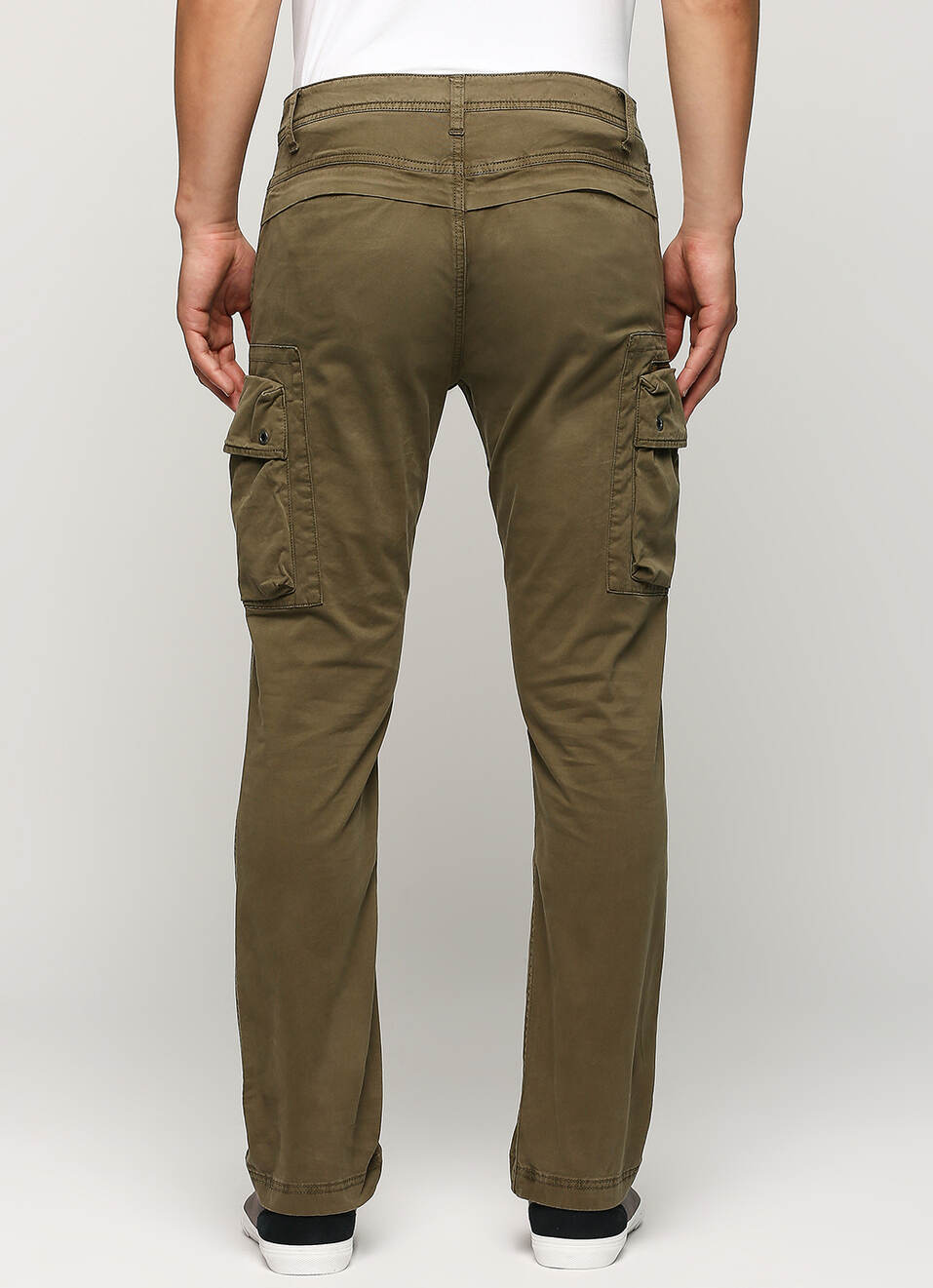 Cash Green Mid Rise Slim Fit Cargo Pants, , large image number 3