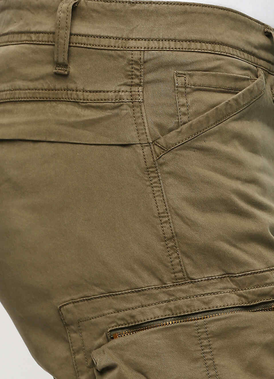 Cash Green Mid Rise Slim Fit Cargo Pants, , large image number 4