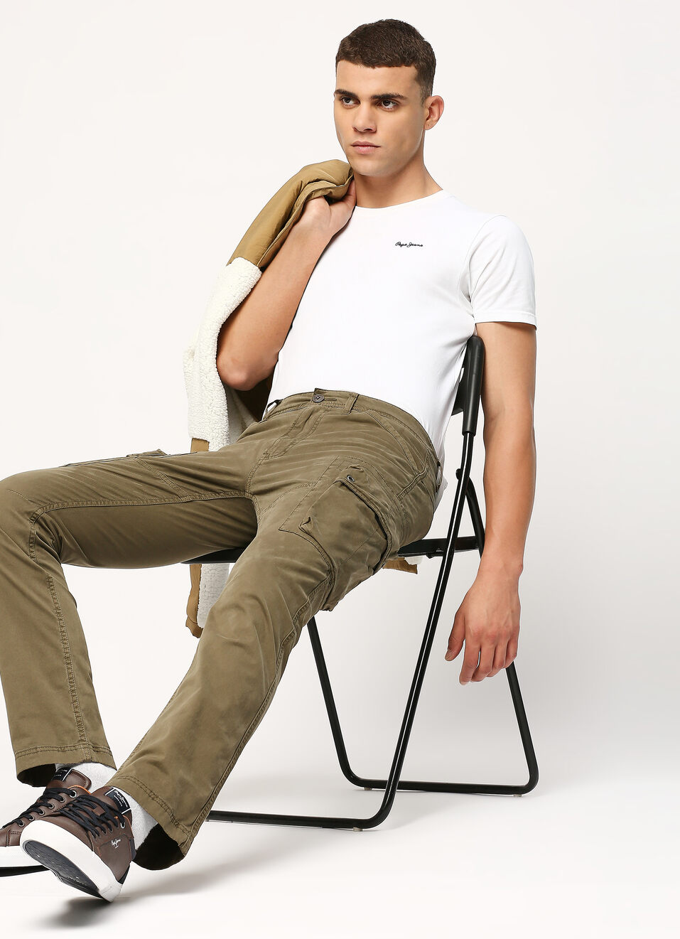 Cash Green Mid Rise Slim Fit Cargo Pants, , large image number 6