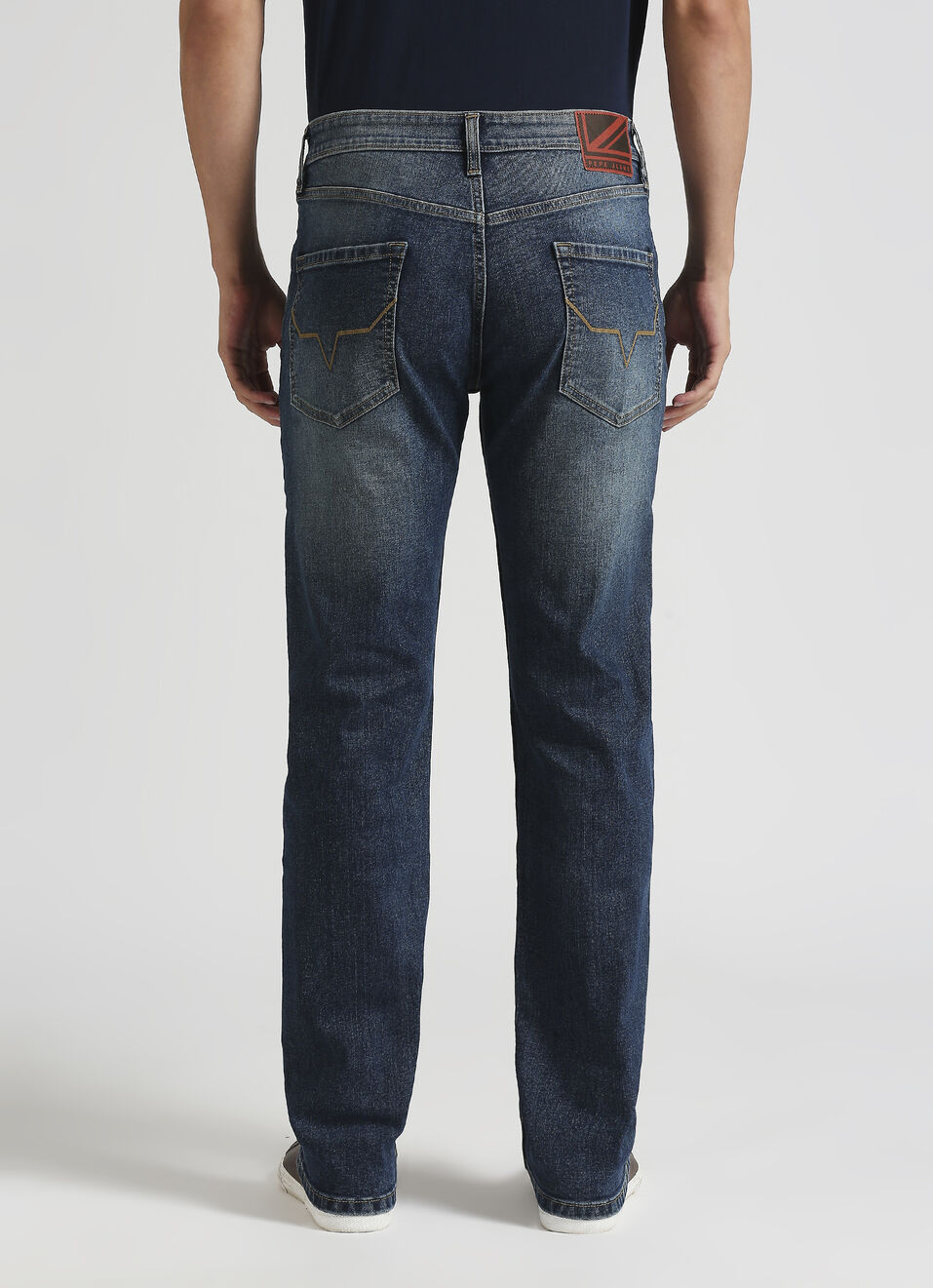 Holborne Dark Blue Mid Rise Straight Fit Jeans, , large image number 1