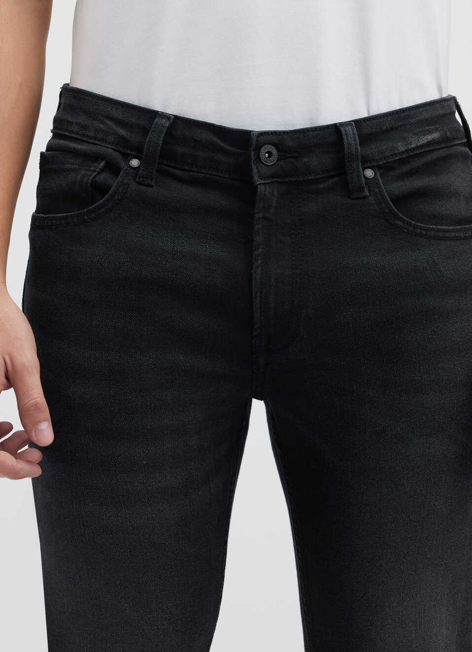 Men Black Low Rise Skinny Jeans, , large image number 4