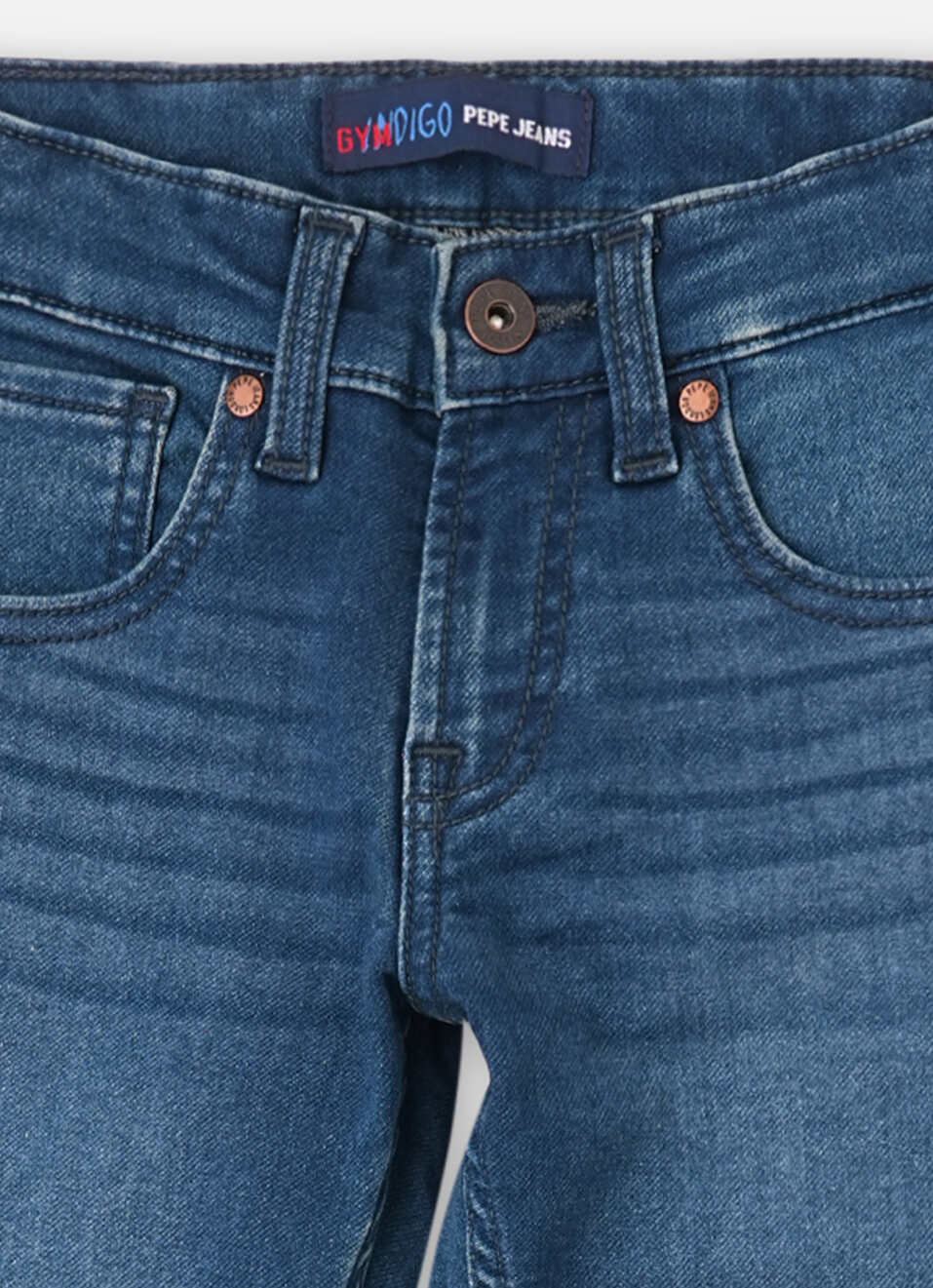 Boys  Blue Mid Waist Slim Gymindigo Jeans, , large image number 2