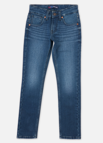 Boys  Blue Mid Waist Slim Gymindigo Jeans