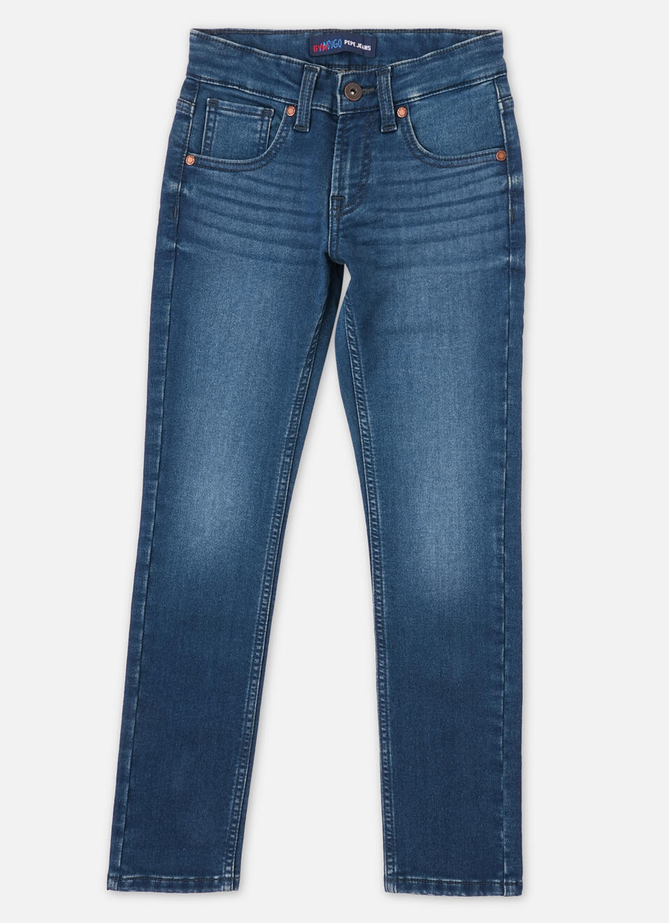 Boys  Blue Mid Waist Slim Gymindigo Jeans, , large image number 0