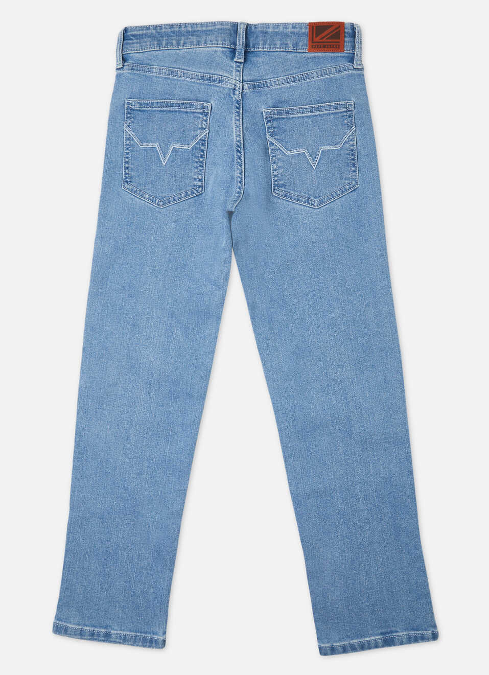 Boys Skater Blue Mid Rise Wide Leg Jeans, , large image number 1