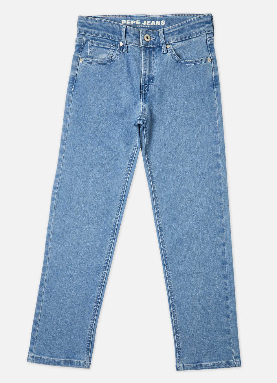Boys Skater Blue Mid Rise Wide Leg Jeans, , large image number 0