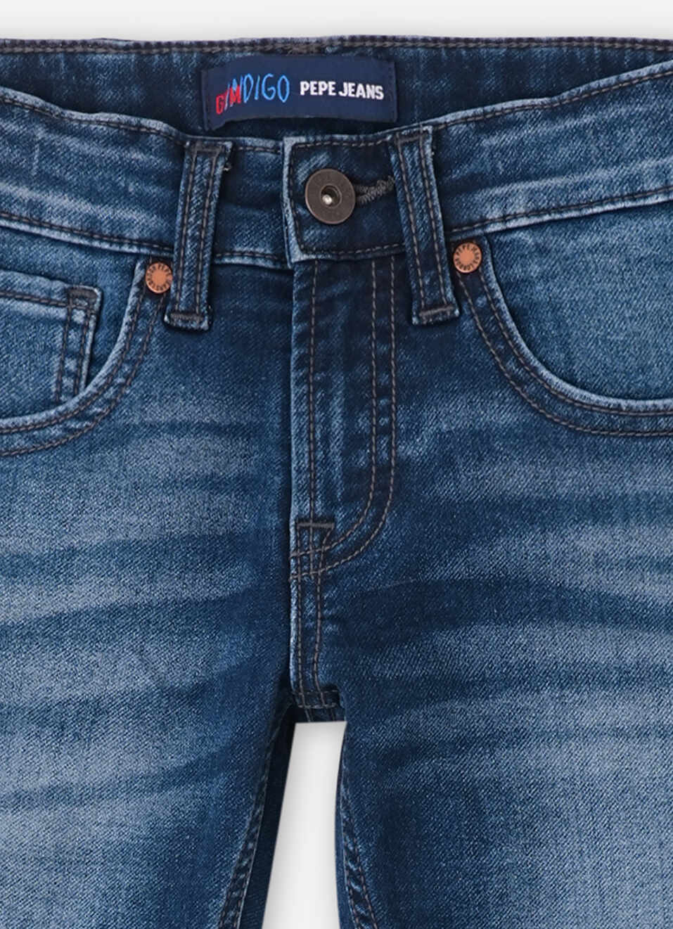 Boys  Blue Mid Waist Slim Gymindigo Jeans, , large image number 2