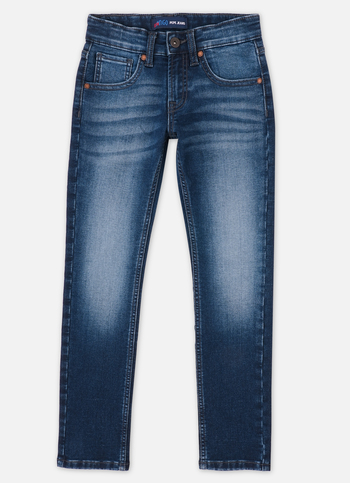 Boys  Blue Mid Waist Slim Gymindigo Jeans