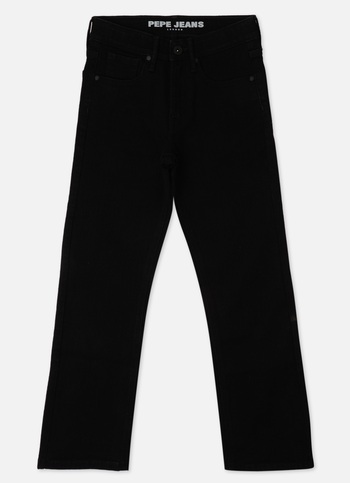 Boys Skater Black Mid Rise Wide Leg Jeans