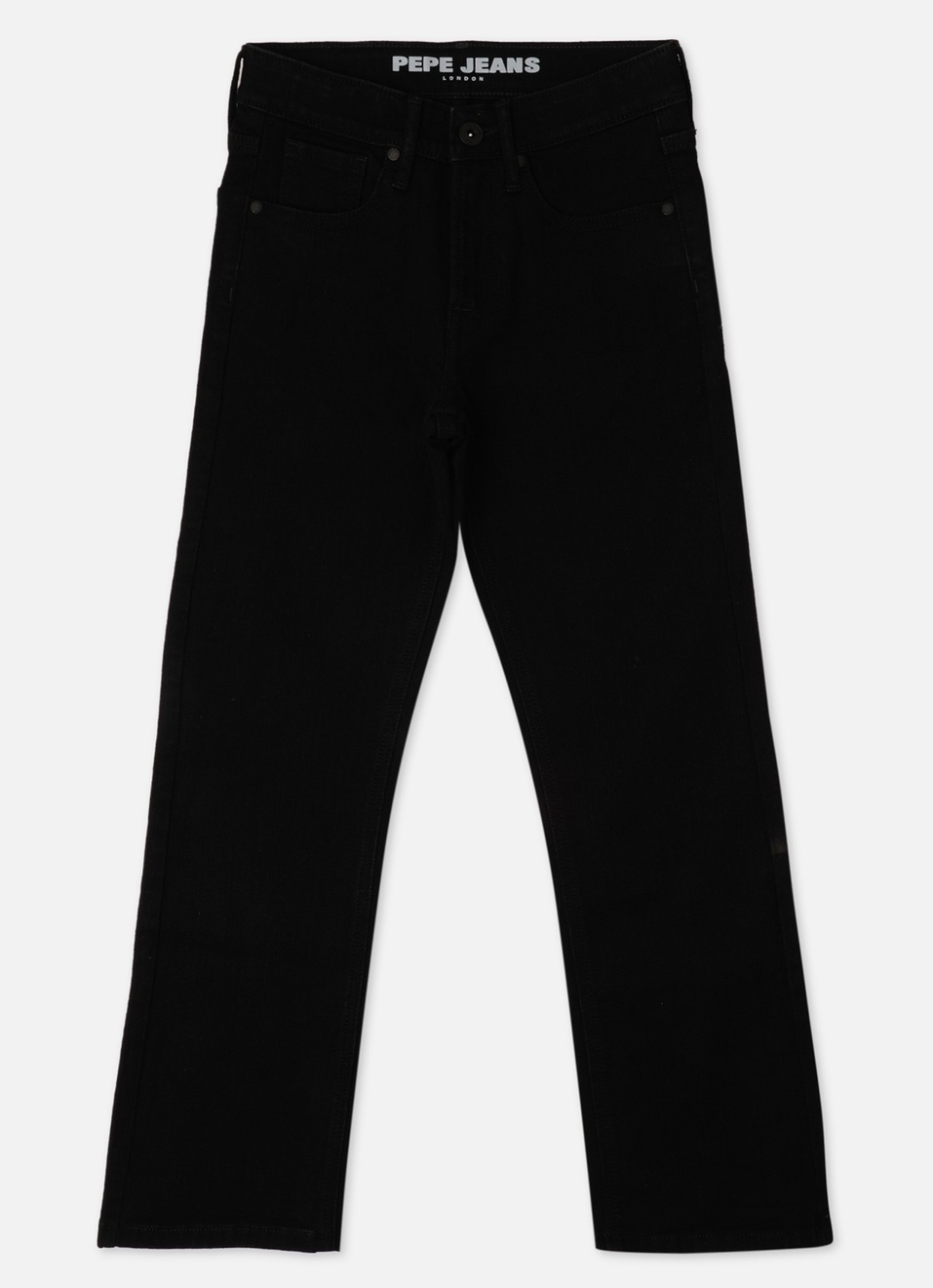 Boys Skater Black Mid Rise Wide Leg Jeans, , large image number 0