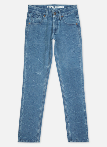 Boys  Blue Mid Waist Slim Jeans