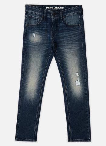 Boys Blue Mid Waist Straight Jeans