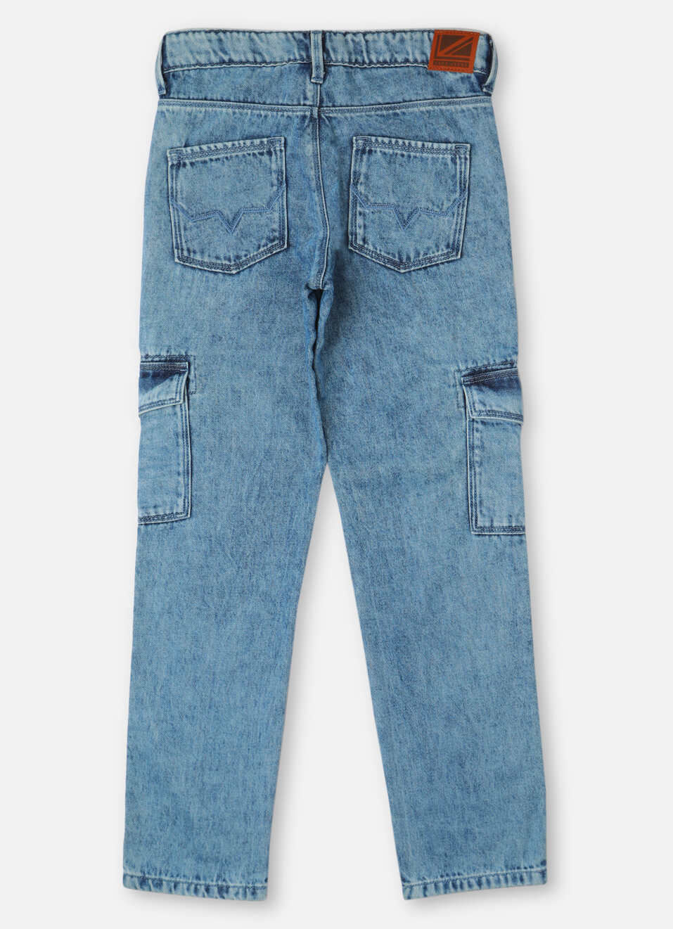 Boys  Blue Mid Waist Wide Leg Jeans, , large image number 1