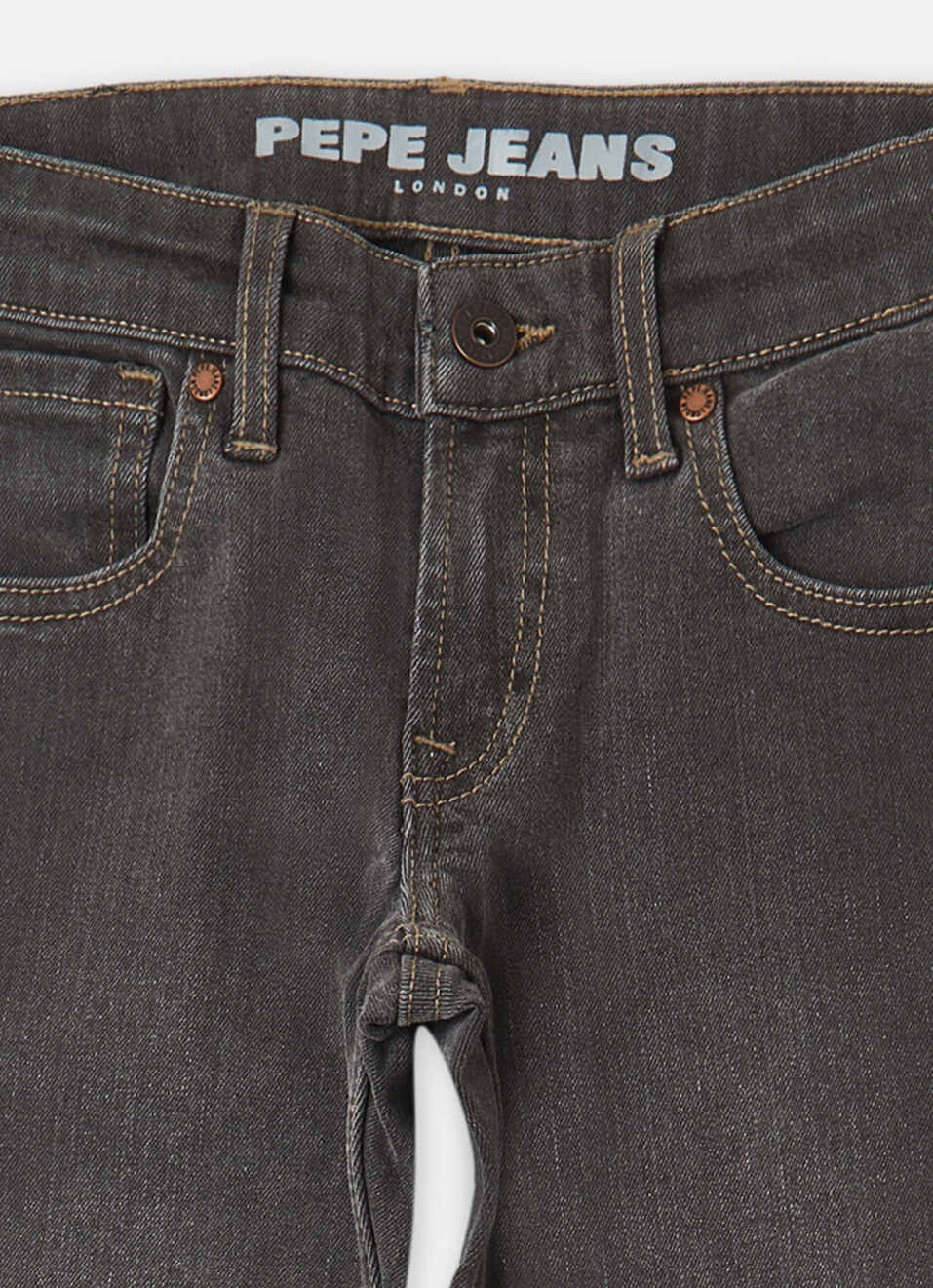 Boys Cashed Grey Mid Waist Slim Jeans, , large image number 2
