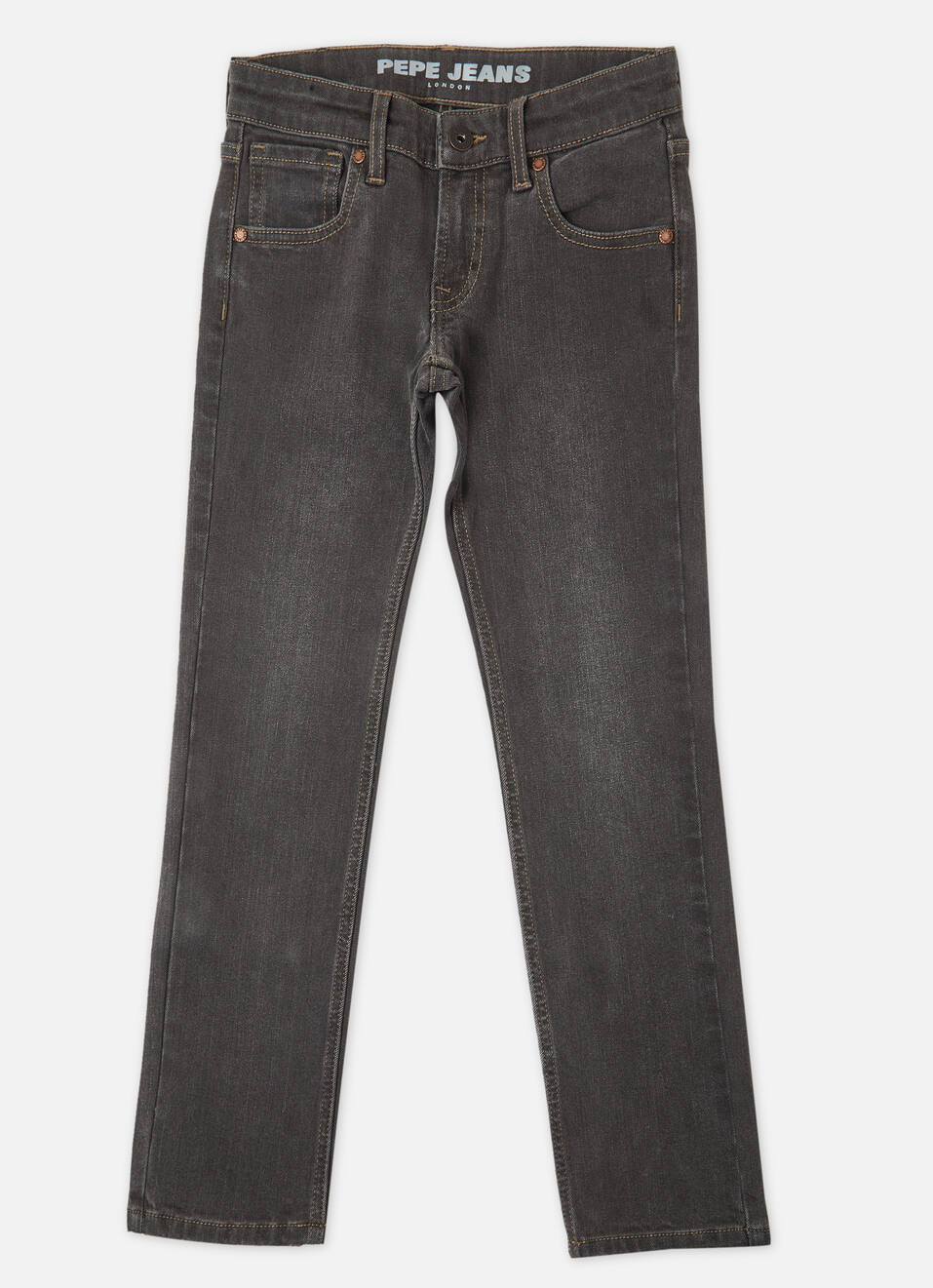 Boys Cashed Grey Mid Waist Slim Jeans, , large image number 0