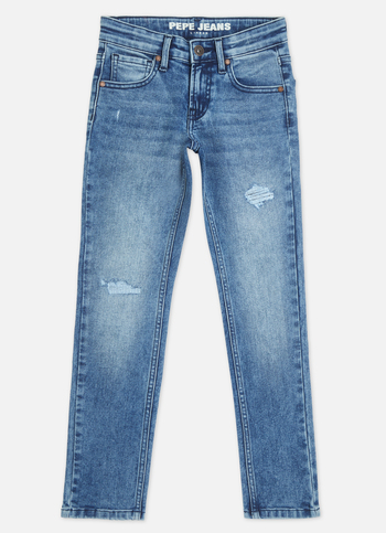Boys  Blue Mid Waist Slim Jeans