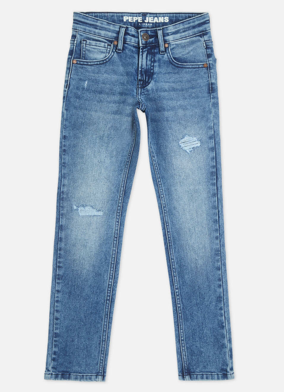 Boys  Blue Mid Waist Slim Jeans, , large image number 0